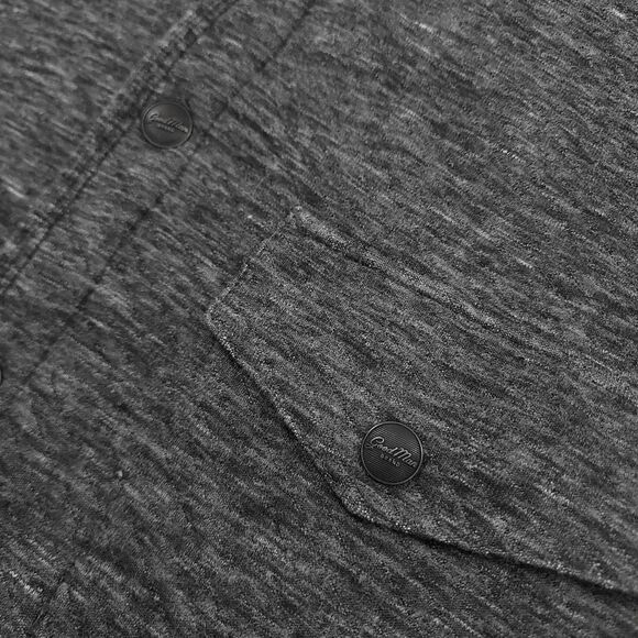 Good Man Quilted Jacket Mens Large Heathered Gray Snap Mock Neck Cotton Casual - Picture 4 of 12